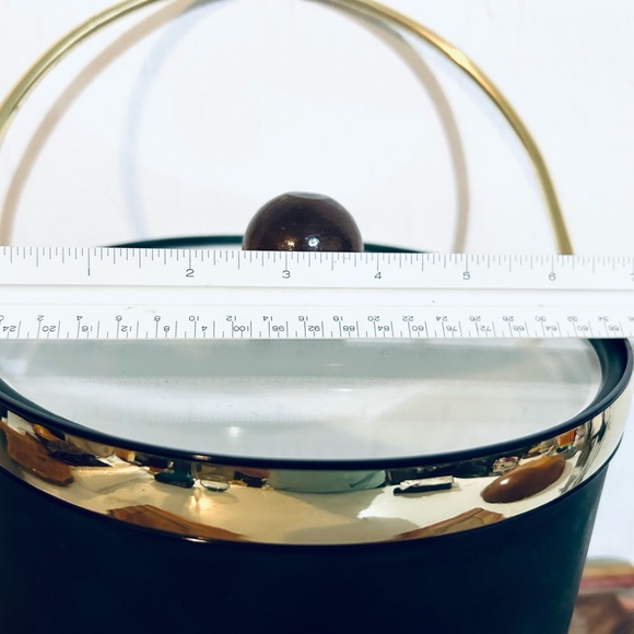 VINTAGE ANTIQUE RETRO ELEGANCE BY KRAFTWARE GREEN GOLD ACCENTS ICE BUCKET - Picture 3 of 11